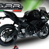 Pot echappement compatible avec Kawasaki Ninja 650 2021-2022, Furore Nero, Pot échappement complet, non légal pour les pays de l'UE, avec db killer amovible 