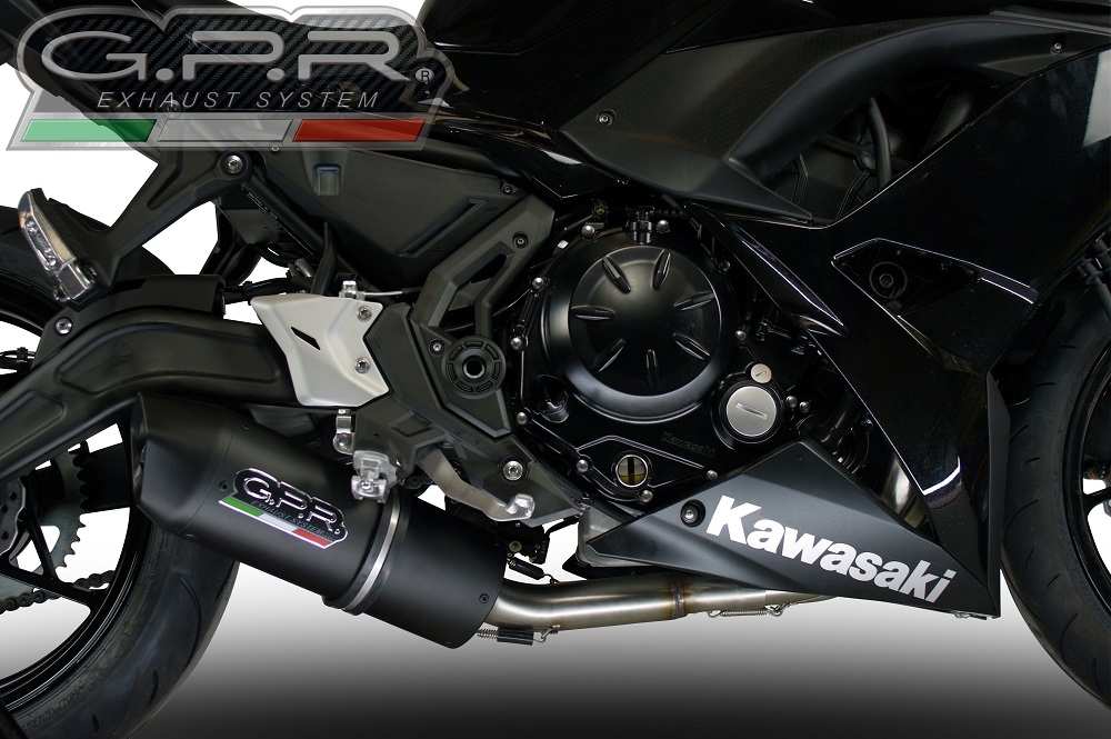 Pot echappement compatible avec Kawasaki Z 650 650 2023-2024, Furore Evo4 Nero, Pot échappement complet, non légal pour les pays de l'UE, avec db killer amovible 