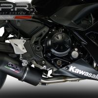 Pot echappement compatible avec Kawasaki Z 650 650 2023-2024, Furore Evo4 Nero, Pot échappement complet, non légal pour les pays de l'UE, avec db killer amovible 