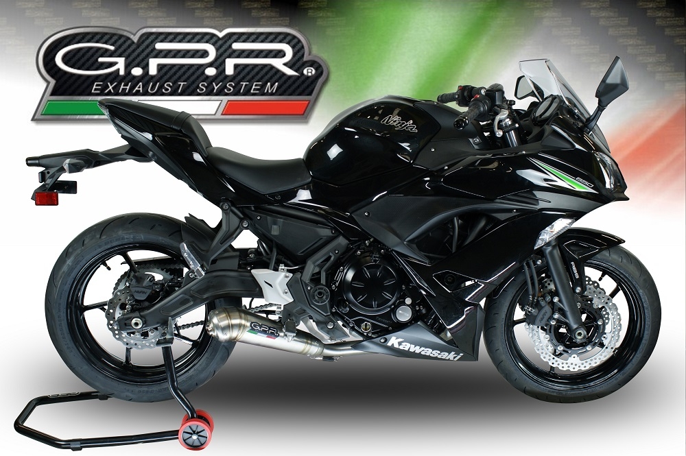 Pot echappement compatible avec Kawasaki Ninja 650 2023-2024, Powercone Evo, Pot échappement complet, non légal pour les pays de l'UE, avec db killer amovible 