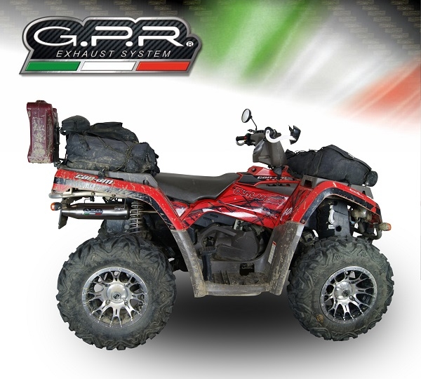 Pot echappement compatible avec Can Am Outlander 330 2005-2011, Deeptone Atv, Homologué et légal, système d'échappement complet, avec db killer amovible 