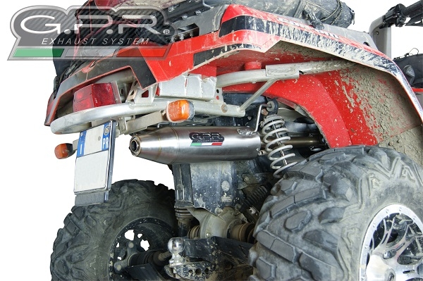 Pot echappement compatible avec Can Am Outlander 330 2005-2011, Deeptone Atv, Homologué et légal, système d'échappement complet, avec db killer amovible 