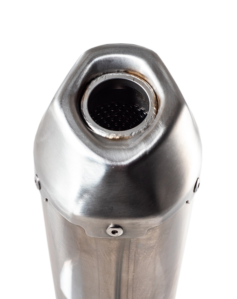 Pot echappement compatible avec Honda Crf 450 R-RX 2017-2020, Pentacross Inox, Pot echappement racing, ligne complet, double silencieux avec db killers amovibles 