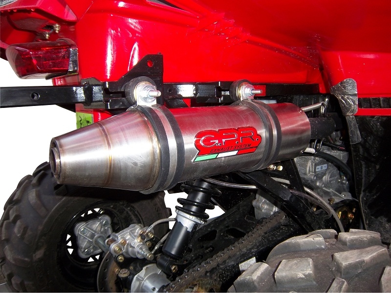 Pot echappement compatible avec Polaris Scrambler 500 2001-2012, Deeptone Atv, Homologué et légal, système d'échappement complet, avec db killer amovible 