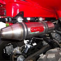 Pot echappement compatible avec Polaris Scrambler 500 2001-2012, Deeptone Atv, Homologué et légal, système d'échappement complet, avec db killer amovible 