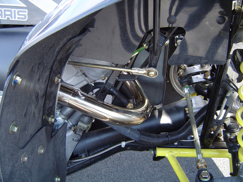 Pot echappement compatible avec Polaris Scrambler 500 2001-2012, Deeptone Atv, Homologué et légal, système d'échappement complet, avec db killer amovible 