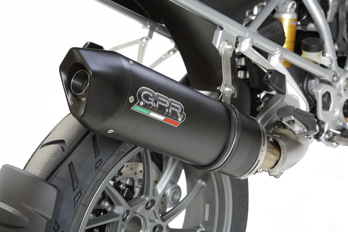 Pot echappement compatible avec Bmw R 1200 Gs -Adventure 2013-2016, Furore Nero, Échappement légal, homologué,silencieux avec db killer amovible et tuyau de liaison spécifique 