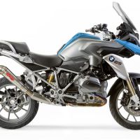Pot echappement compatible avec Bmw R 1200 Gs -Adventure 2014-2016, Powercone Evo, Échappement légal, homologué,silencieux avec db killer amovible et tuyau de liaison spécifique 