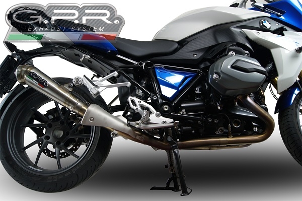 Pot echappement compatible avec Bmw R 1200 Rs Lc 2017-2019, Powercone Evo, Échappement légal, homologué,silencieux avec db killer amovible et tuyau de liaison spécifique 