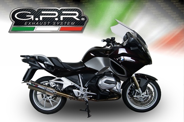Exhaust compatible with Bmw R1200RT LC 2014-2016, Trioval, Slip-on exhaust including removable db killer and link pipe, EPA-compliant 