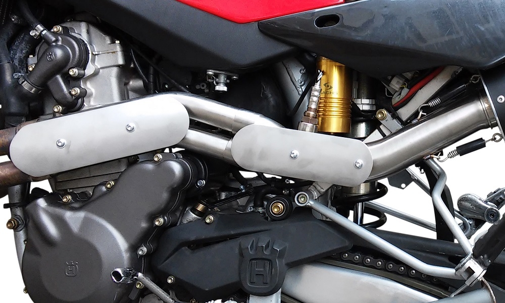 Pot echappement compatible avec Husqvarna TE 610 E - SM 610 2000-2004, Trioval, Pot échappement homologué et légal, silencieux avec mi-collecteur y db killer amovible 