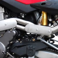 Pot echappement compatible avec Husqvarna TE 610 E - SM 610 2000-2004, Trioval, Pot échappement homologué et légal, silencieux avec mi-collecteur y db killer amovible 