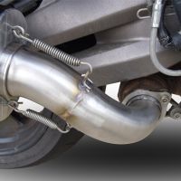Pot echappement compatible avec Aprilia Caponord 1200 2013-2016, Satinox, Échappement légal, homologué,silencieux avec db killer amovible et tuyau de liaison spécifique 