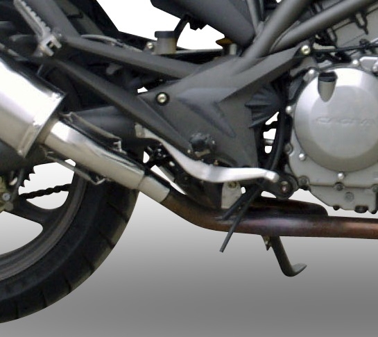 Pot echappement compatible avec Cagiva Raptor 650 2001-2005, Trioval, Paire de pot d'échappement homologuées, livrées avec db killer amovible et raccords spécifiques 