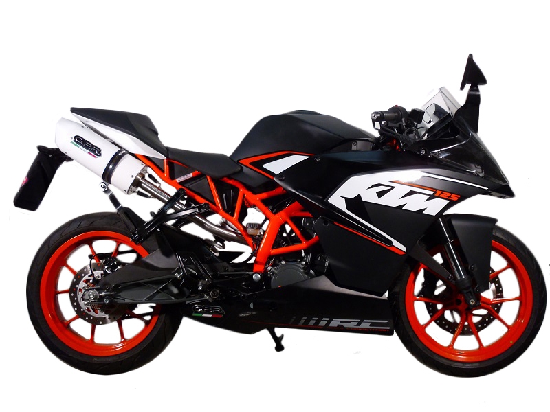 Pot echappement compatible avec Ktm Rc 125 2014-2016, Albus Ceramic, Échappement légal, homologué,silencieux avec db killer amovible et tuyau de liaison spécifique 
