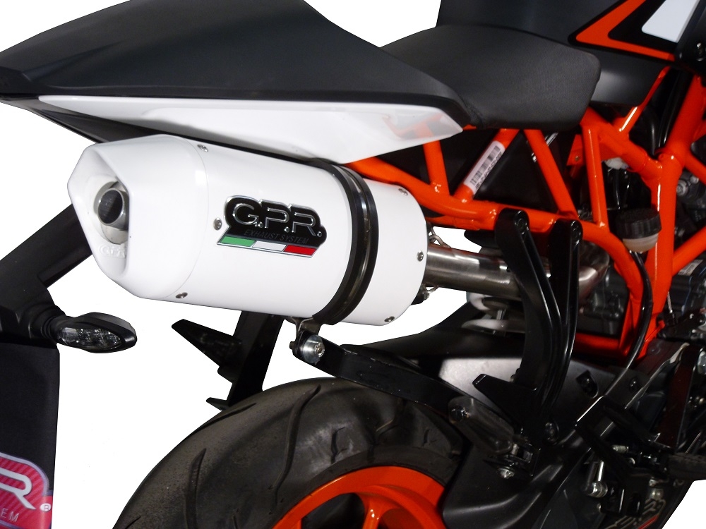 Pot echappement compatible avec Ktm Rc 125 2014-2016, Albus Ceramic, Échappement légal, homologué,silencieux avec db killer amovible et tuyau de liaison spécifique 