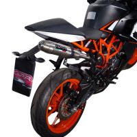 Pot echappement compatible avec Ktm Rc 200 2014-2021, Deeptone Inox, Pot échappement racing, avec les tuyaux de liaison, article sans homologation 