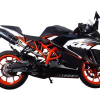 Pot echappement compatible avec Ktm Rc 125 2014-2016, Deeptone Inox, Pot échappement racing, avec les tuyaux de liaison, article sans homologation 