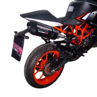Pot echappement compatible avec Ktm Rc 200 2014-2021, Furore Nero, Pot échappement racing, avec les tuyaux de liaison, article sans homologation 