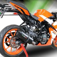 Pot echappement compatible avec Ktm Rc 125 2017-2020, Furore Evo4 Nero, Échappement légal, homologué,silencieux avec db killer amovible et tuyau de liaison spécifique 