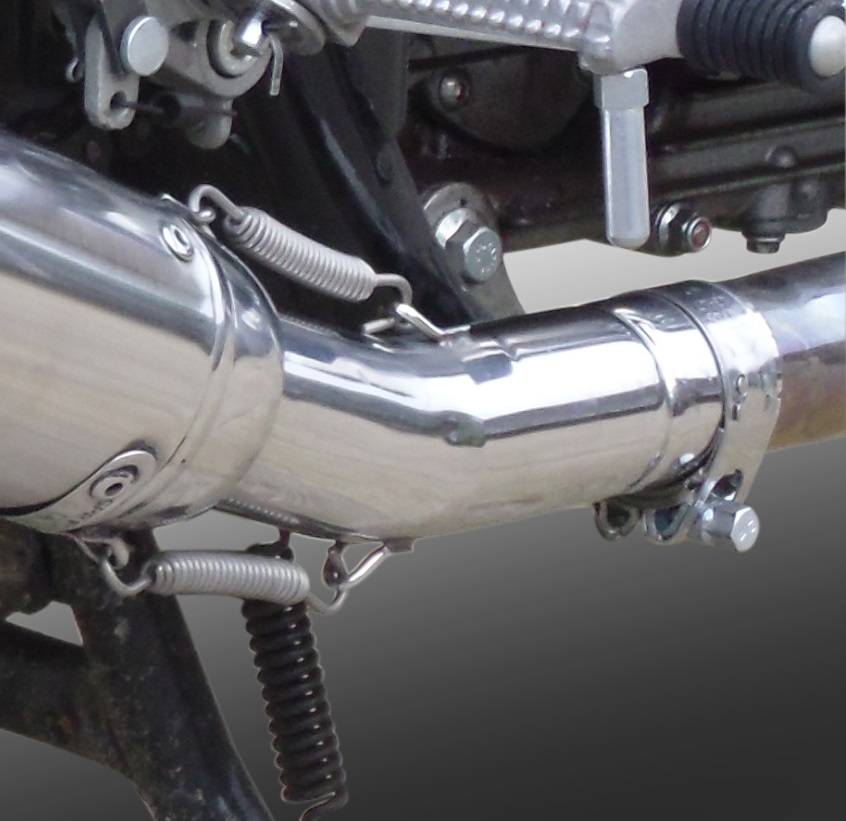 Pot echappement compatible avec Royal Enfield Continental GT 535 2014-2016, Vintacone, Pot échappement racing, avec les tuyaux de liaison, article sans homologation 