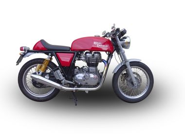 Pot echappement compatible avec Royal Enfield Continental GT 535 2014-2016, Vintacone, Pot échappement racing, avec les tuyaux de liaison, article sans homologation 