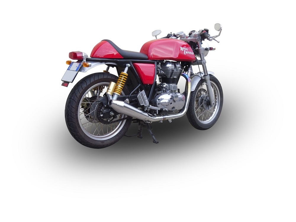 Pot echappement compatible avec Royal Enfield Continental GT 535 2014-2016, Vintacone, Pot échappement racing, avec les tuyaux de liaison, article sans homologation 