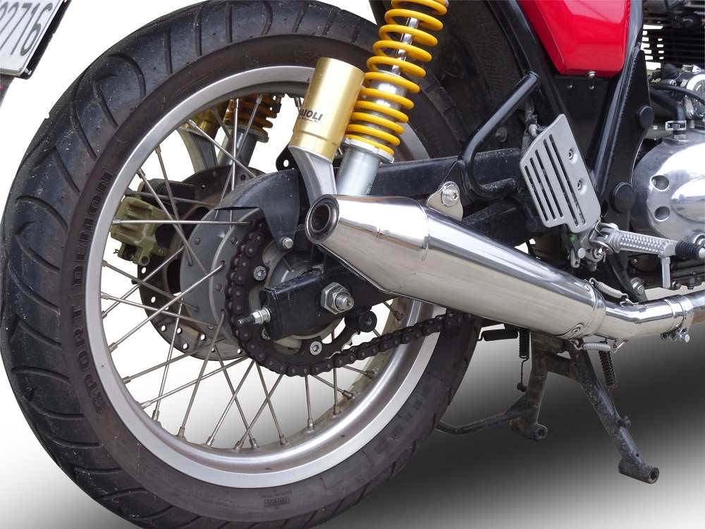 Pot echappement compatible avec Royal Enfield Continental GT 535 2014-2016, Vintacone, Pot échappement racing, avec les tuyaux de liaison, article sans homologation 