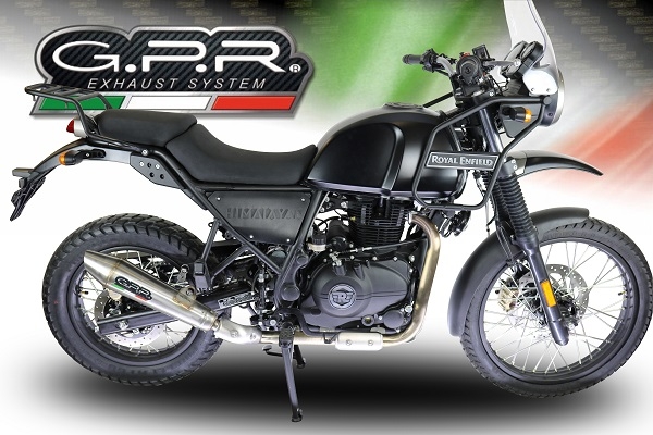 Pot echappement compatible avec Royal Enfield Himalayan 410 DIAM 42.5 2017-2020, Vintacone, Système complet homologué pour les marchés non européens 