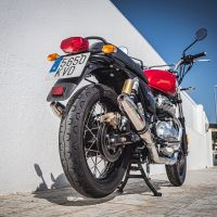 Pot echappement compatible avec Royal Enfield Interceptor 650 2021-2025, Deeptone Inox, Pot échappement double, pas légal pour les pays membres de l'UE, compris db killers amovibles et les tuyaux de liaison 