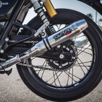 Pot echappement compatible avec Royal Enfield Interceptor 650 2021-2025, Deeptone Inox, Pot échappement double, pas légal pour les pays membres de l'UE, compris db killers amovibles et les tuyaux de liaison 