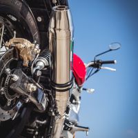 Pot echappement compatible avec Royal Enfield Interceptor 650 2021-2025, Deeptone Inox, Pot échappement double, pas légal pour les pays membres de l'UE, compris db killers amovibles et les tuyaux de liaison 
