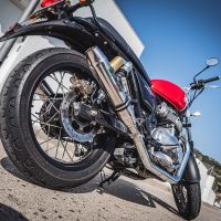 Pot echappement compatible avec Royal Enfield Interceptor 650 2021-2025, Deeptone Inox, Pot échappement double, pas légal pour les pays membres de l'UE, compris db killers amovibles et les tuyaux de liaison 