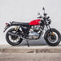 Pot echappement compatible avec Royal Enfield Interceptor 650 2021-2025, Furore Evo4 Nero, Pot échappement double, pas légal pour les pays membres de l'UE, compris db killers amovibles et les tuyaux de liaison 