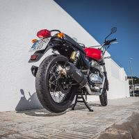 Pot echappement compatible avec Royal Enfield Interceptor 650 2021-2025, Furore Evo4 Nero, Pot échappement double, pas légal pour les pays membres de l'UE, compris db killers amovibles et les tuyaux de liaison 