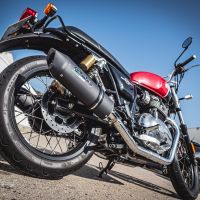 Pot echappement compatible avec Royal Enfield Interceptor 650 2021-2025, Furore Evo4 Nero, Pot échappement double, pas légal pour les pays membres de l'UE, compris db killers amovibles et les tuyaux de liaison 