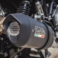 Pot echappement compatible avec Royal Enfield Interceptor 650 2021-2025, Furore Evo4 Nero, Pot échappement double, pas légal pour les pays membres de l'UE, compris db killers amovibles et les tuyaux de liaison 