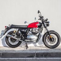 Pot echappement compatible avec Royal Enfield Interceptor 650 2021-2025, Powercone Evo, Pot échappement double, pas légal pour les pays membres de l'UE, compris db killers amovibles et les tuyaux de liaison 