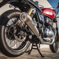 Pot echappement compatible avec Royal Enfield Interceptor 650 2021-2025, Powercone Evo, Pot échappement double, pas légal pour les pays membres de l'UE, compris db killers amovibles et les tuyaux de liaison 