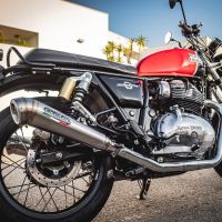 Pot echappement compatible avec Royal Enfield Interceptor 650 2021-2025, Powercone Evo, Pot échappement double, pas légal pour les pays membres de l'UE, compris db killers amovibles et les tuyaux de liaison 