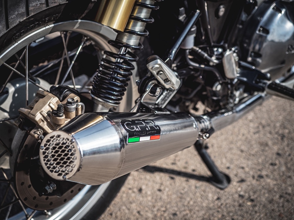 Pot echappement compatible avec Royal Enfield Continental 650 2021-2024, Ultracone, Pot échappement double, pas légal pour les pays membres de l'UE, compris db killers amovibles et les tuyaux de liaison 