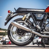 Pot echappement compatible avec Royal Enfield Continental 650 2021-2024, Ultracone, Pot échappement double, pas légal pour les pays membres de l'UE, compris db killers amovibles et les tuyaux de liaison 