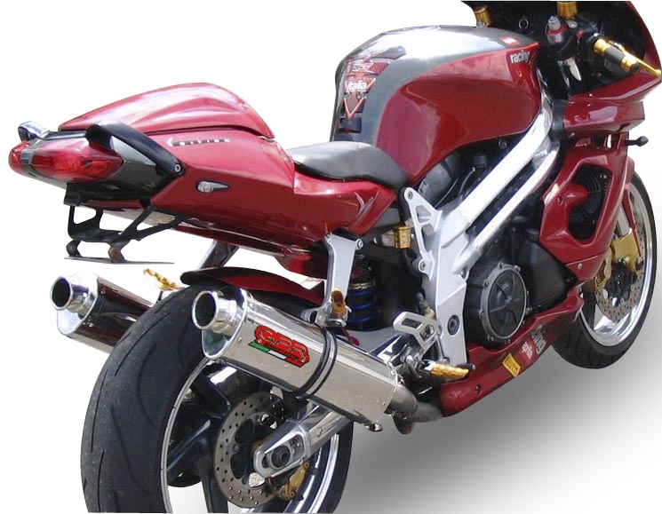 Pot echappement compatible avec Aprilia Rsv 1000 R Factory 2006-2010, Trioval, Paire de pot d'échappement homologuées, livrées avec db killer amovible et raccords spécifiques 