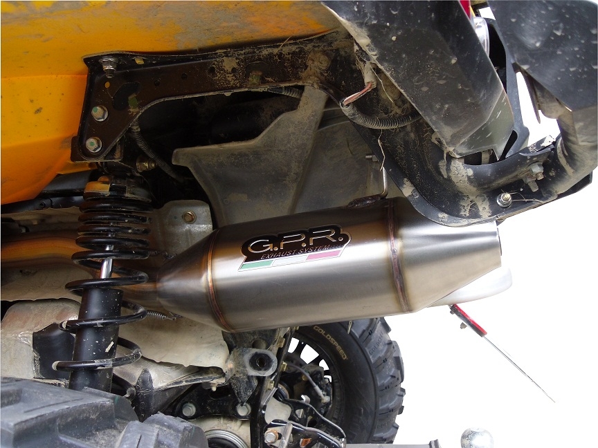 Pot echappement compatible avec Can Am Outlander 650 XMR 2013-2023, Deeptone Atv, Échappement légal, homologué,silencieux avec db killer amovible et tuyau de liaison spécifique 