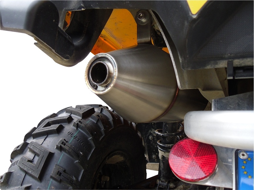 Pot echappement compatible avec Can Am Outlander 650 XMR 2013-2023, Deeptone Atv, Échappement légal, homologué,silencieux avec db killer amovible et tuyau de liaison spécifique 