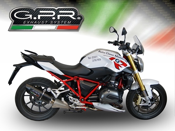 Pot echappement compatible avec Bmw R 1200 R 2015 Lc 2015-2016, Furore Nero, Échappement légal, homologué,silencieux avec db killer amovible et tuyau de liaison spécifique 