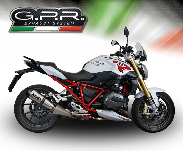 GPR exhaust compatible with  Bmw R1200R LC 2017-2019, New Grand Prix Evo Titanium, Slip-on exhaust including removable db killer and link pipe, EPA-compliant 