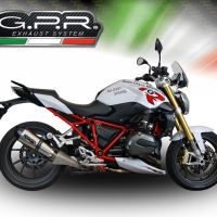 GPR exhaust compatible with  Bmw R1200R LC 2017-2019, New Grand Prix Evo Titanium, Slip-on exhaust including removable db killer and link pipe, EPA-compliant 