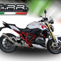 Pot echappement compatible avec Bmw R 1200 R 2015 Lc 2015-2016, Powercone Evo, Échappement légal, homologué,silencieux avec db killer amovible et tuyau de liaison spécifique 