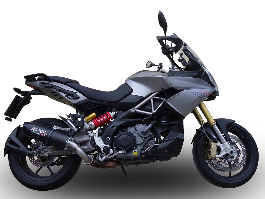 Pot echappement compatible avec Aprilia Caponord 1200 2013-2016, Furore Nero, Échappement légal, homologué,silencieux avec db killer amovible et tuyau de liaison spécifique 